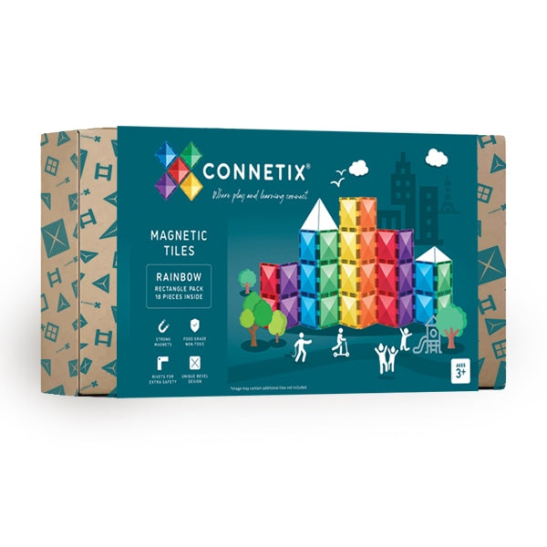 CONNETIX - 18 Pcs - Rectangle Pack - Rainbow