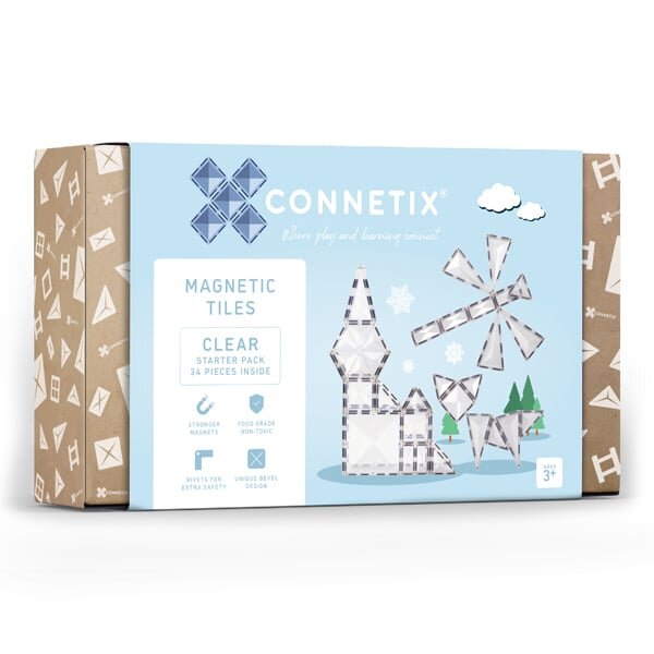 CONNETIX - 34 Pcs - Starter Pack - Clear Pack